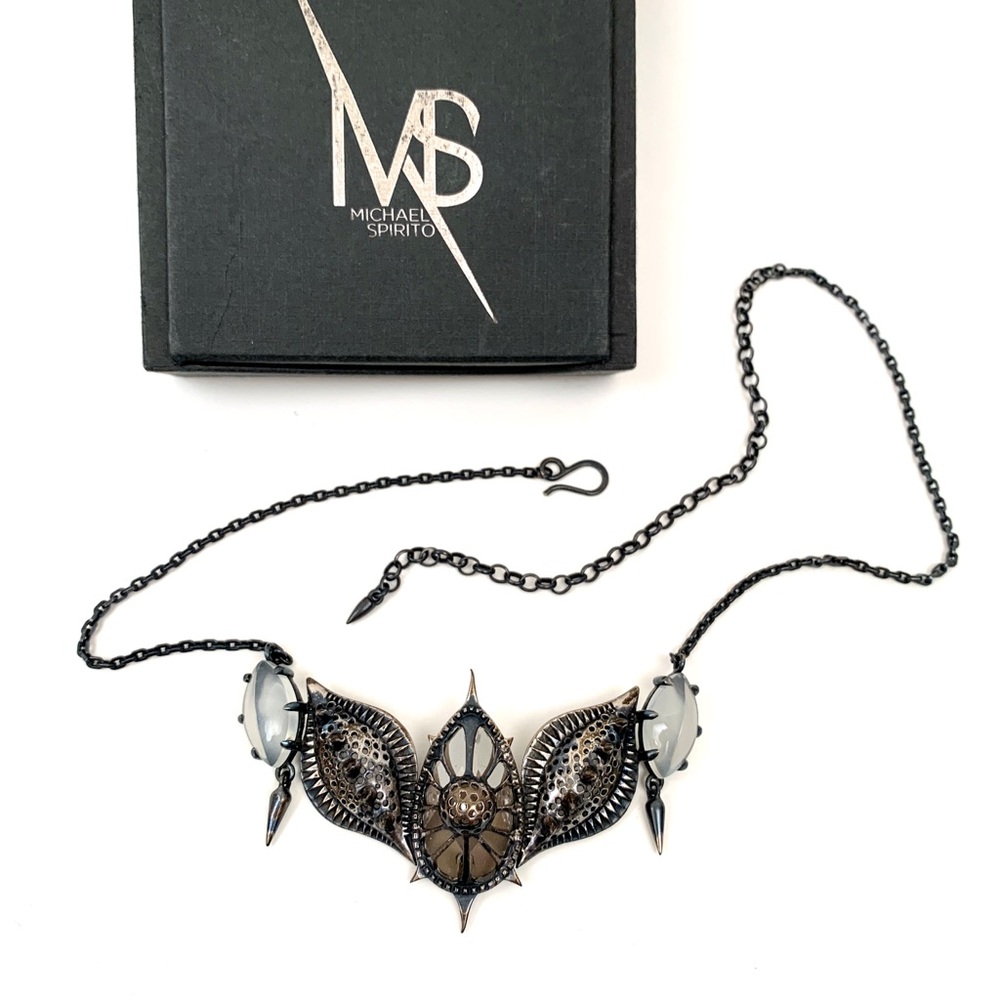 Black and Silver Statement Necklace